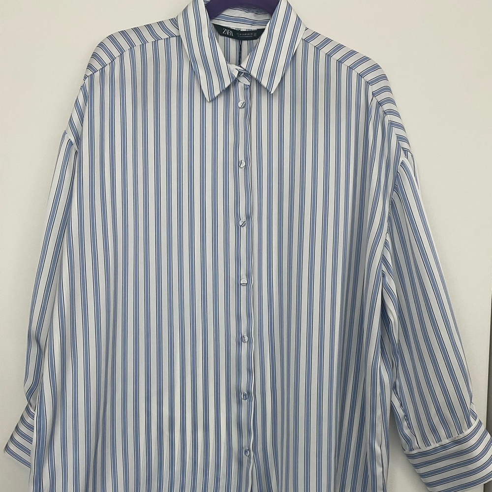 Oversized Strippes Silk Shirt